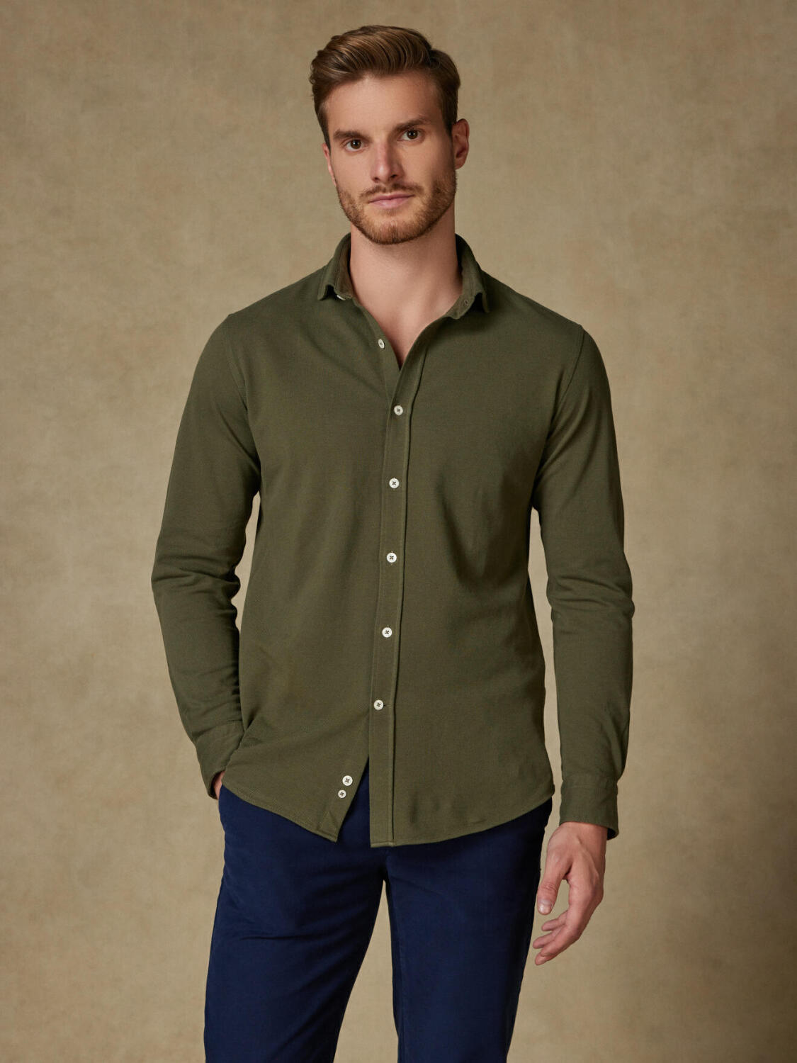 Camisa Piqué Algodón Caqui - Edición Limitada