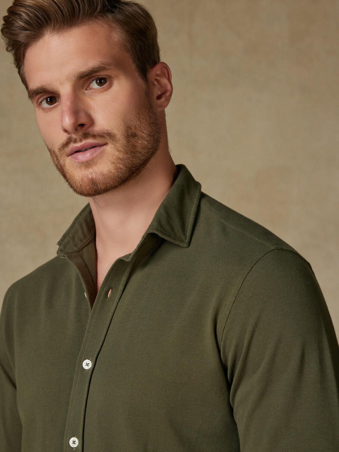 Camisa Piqué Algodón Caqui - Edición Limitada