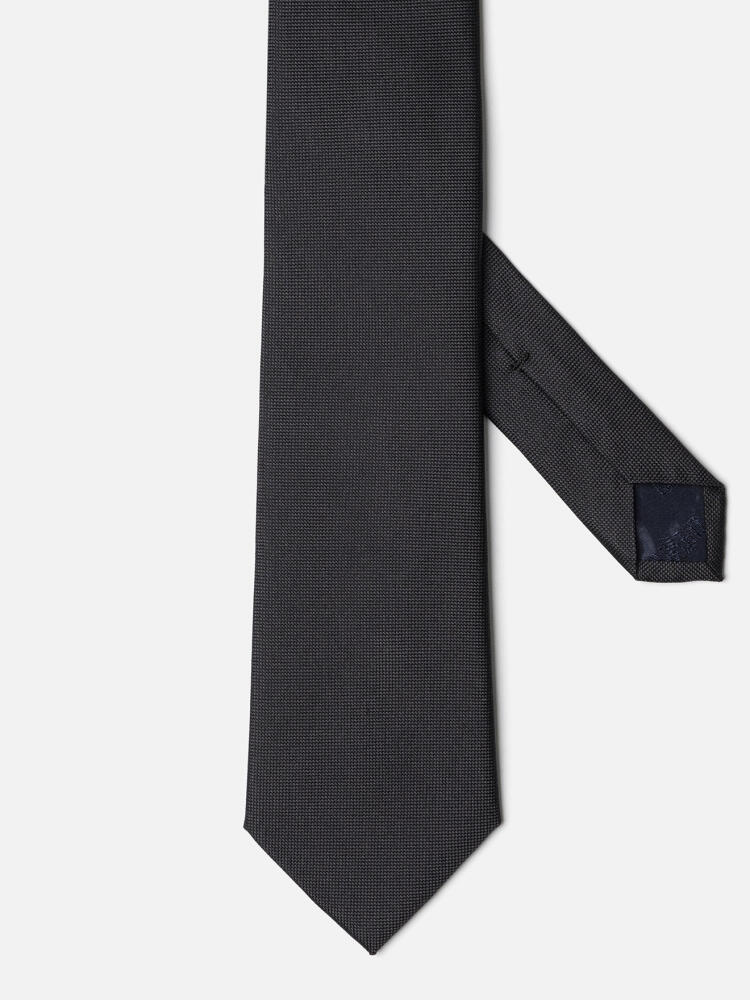 Tie in anthracite silk micro braid