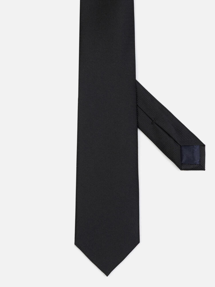 Cravate Anders en soie serg&eacute;e noire
