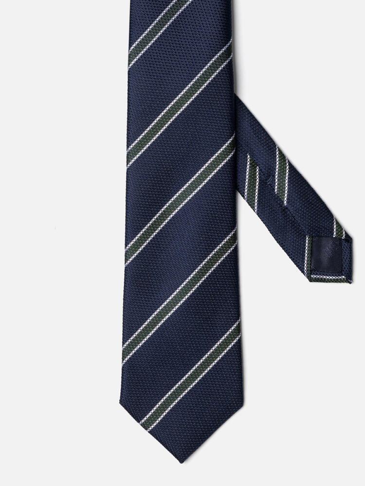 Khaki stripes silk tie