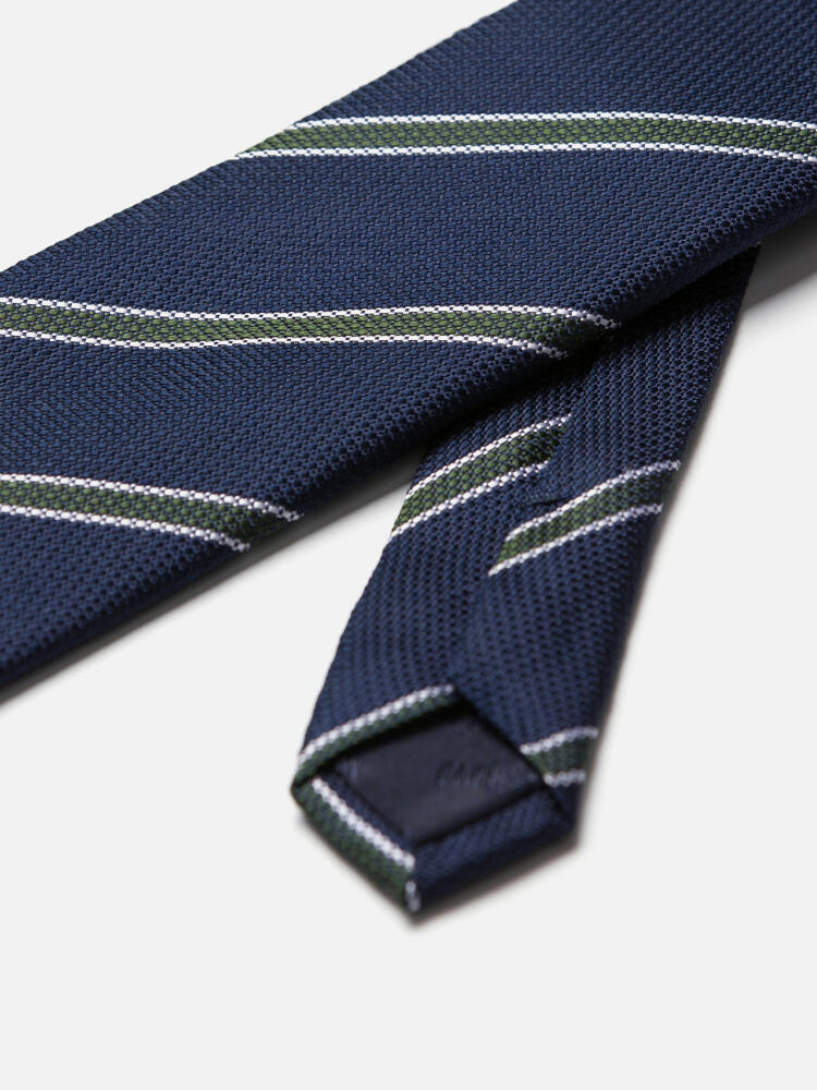 Khaki stripes silk tie