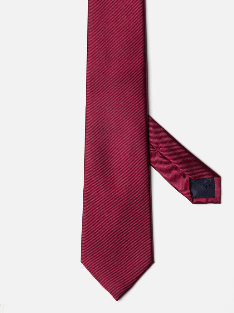 Corbata Austin de seda burdeos