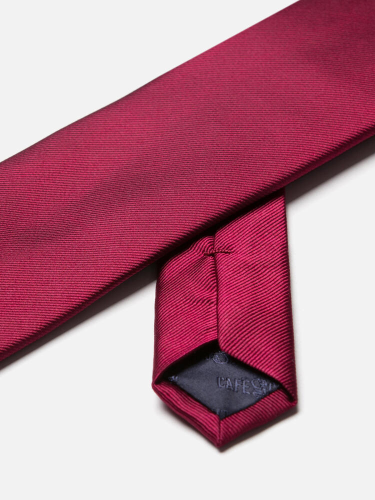 Burgundy silk Austin tie