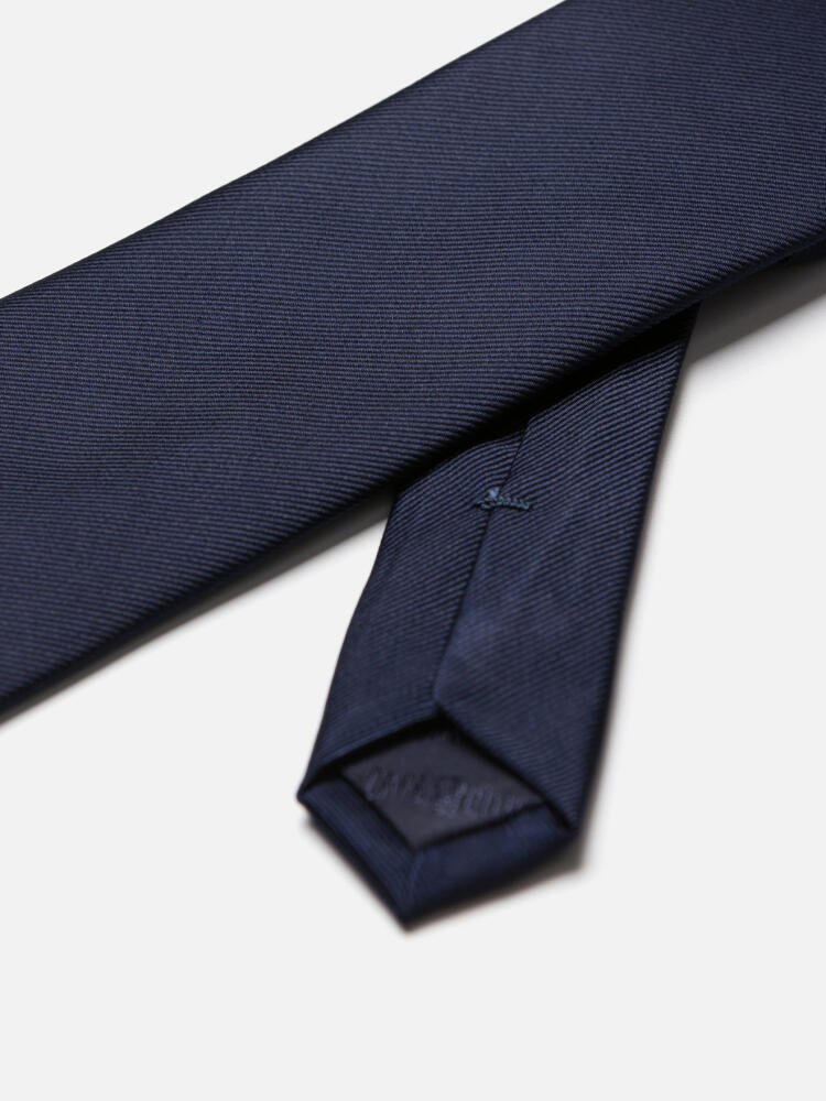 Cravatta in twill di seta navy