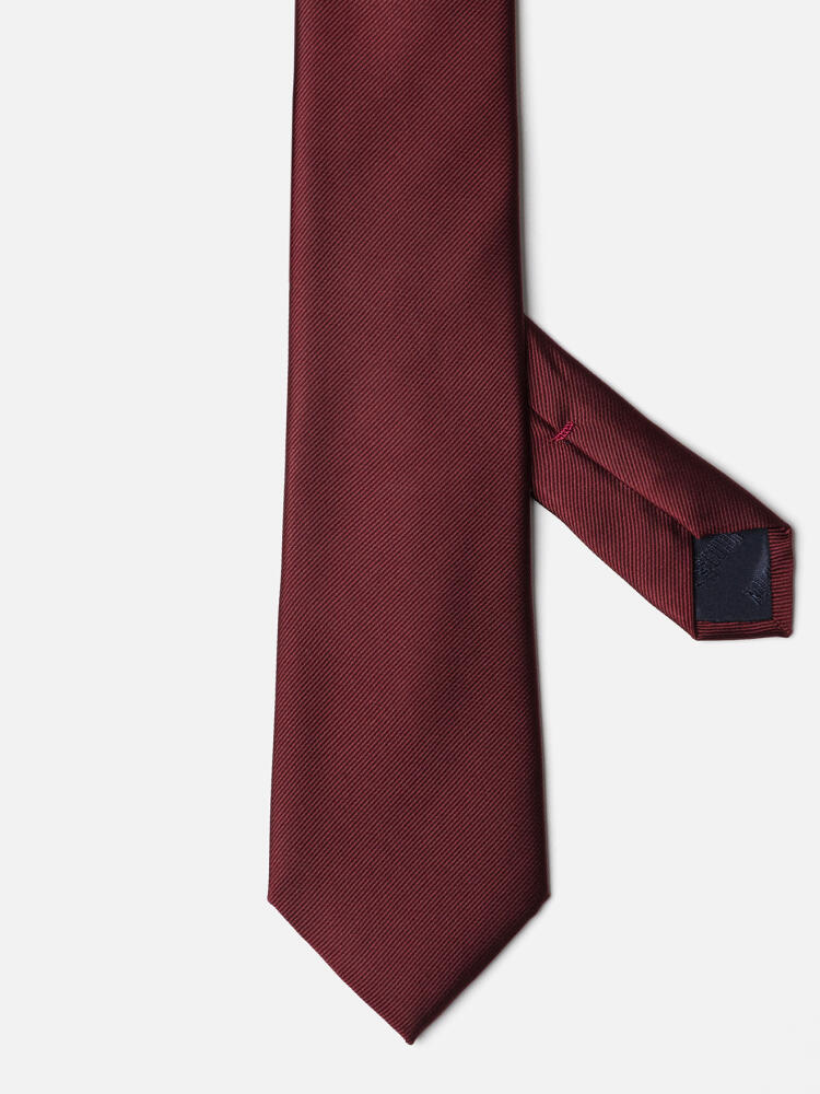 Bordeaux silk twill tie