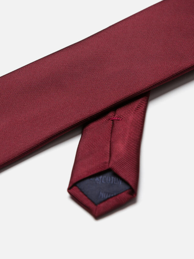 Bordeaux silk twill tie