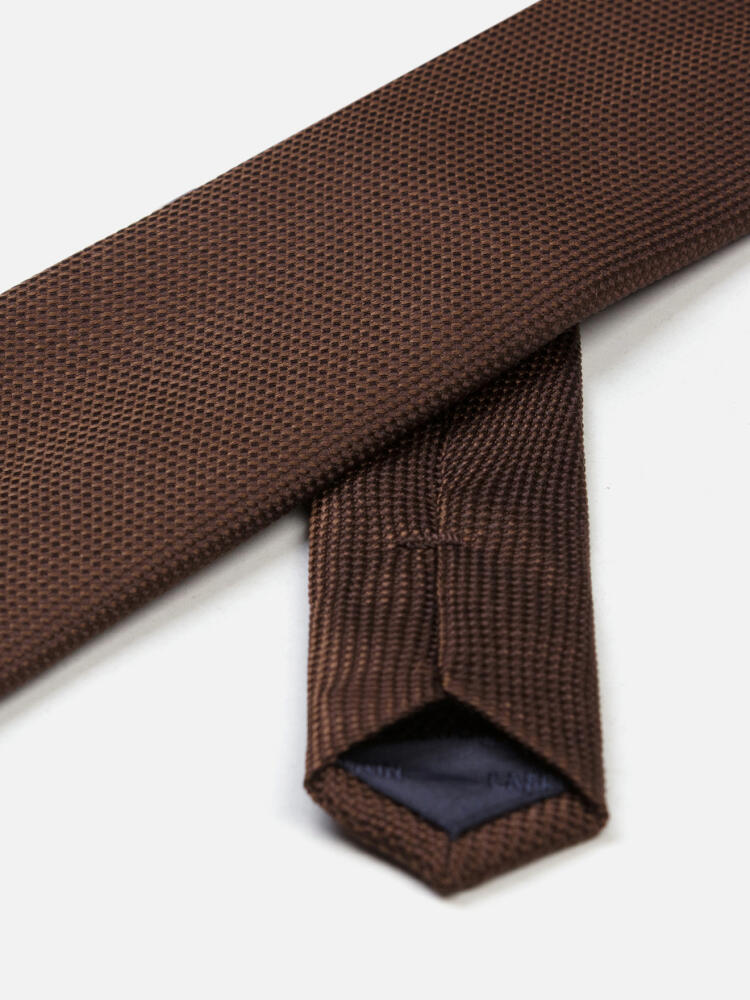 Corbata de seda Carlo en marrón