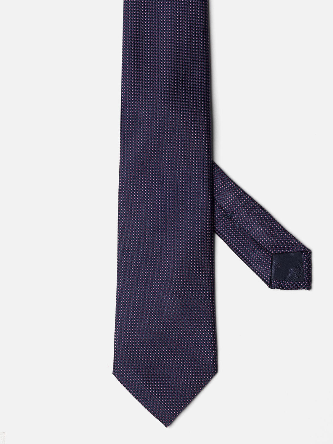 Navy pink Como silk tie