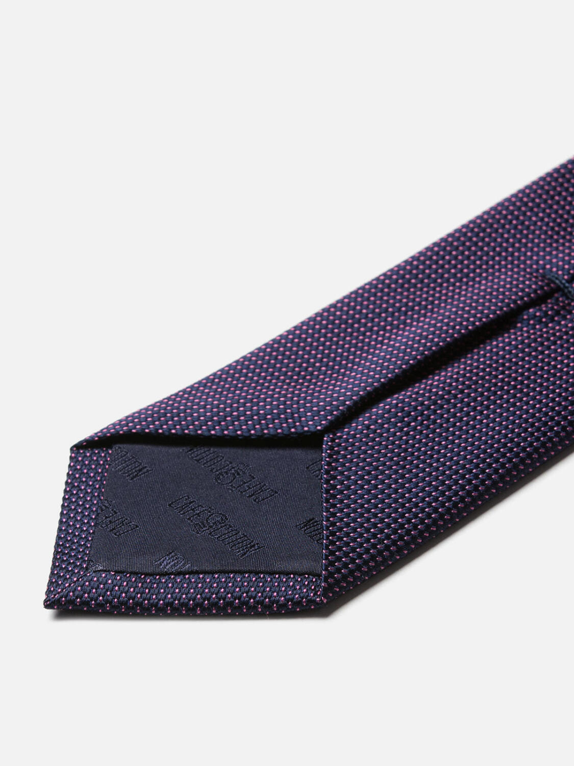 Navy pink Como silk tie