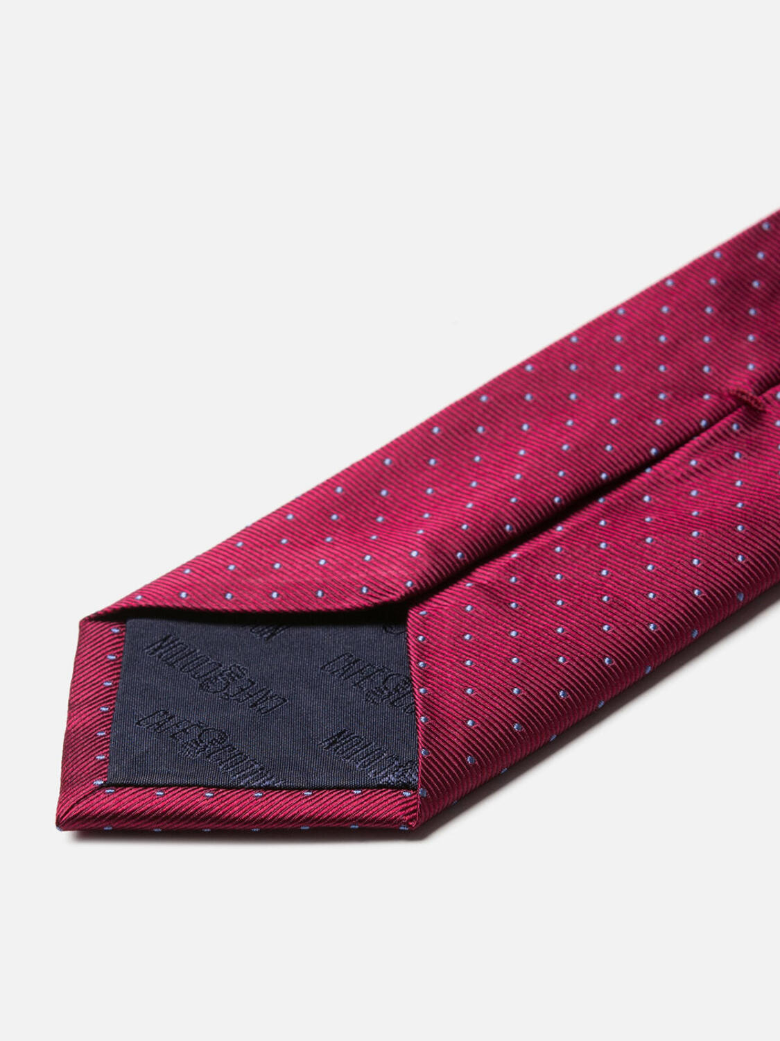 Enrico cravatta bordeaux con pois celesti