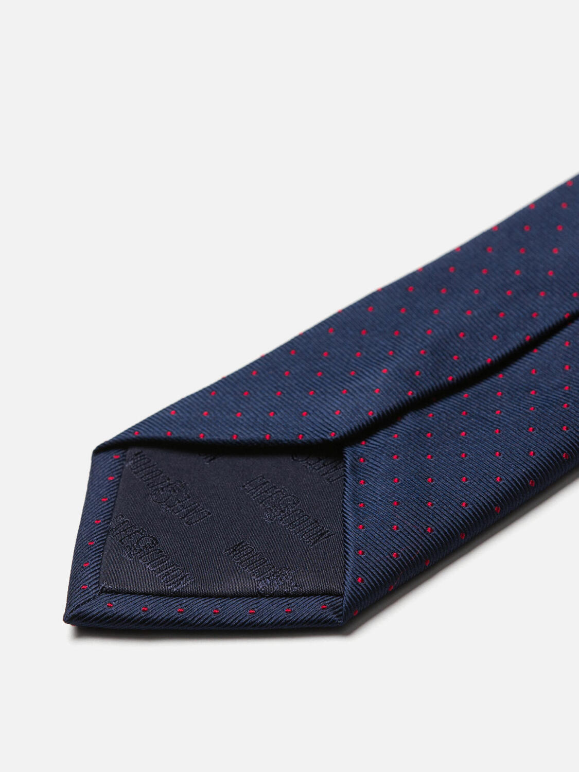 Red polka dot silk reps tie
