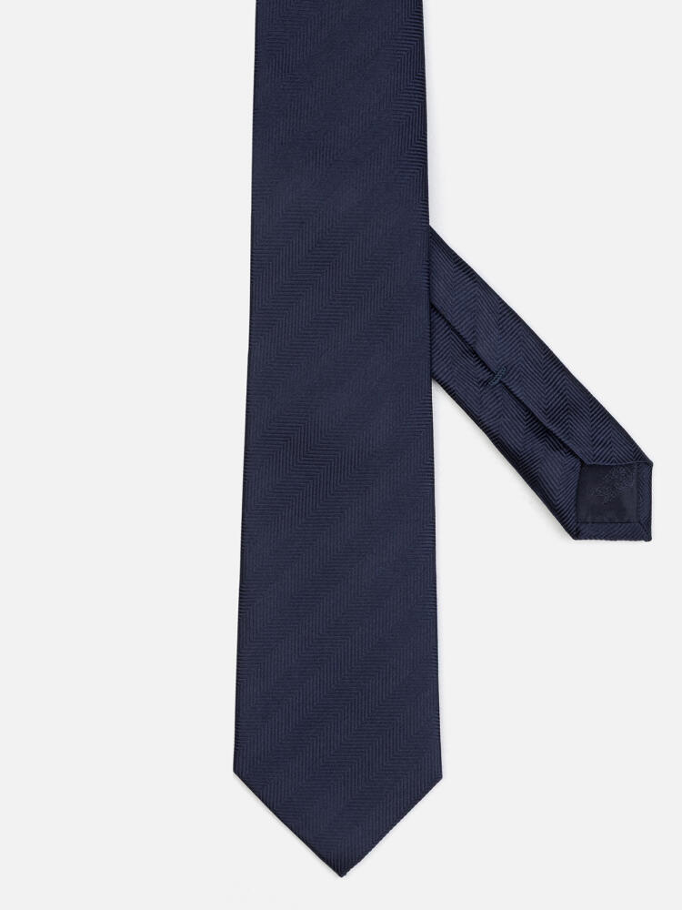 Corbata Jess espiga de seda azul marino