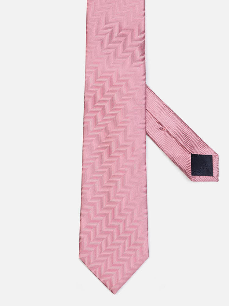 Cravate Jess en chevron de soie rose