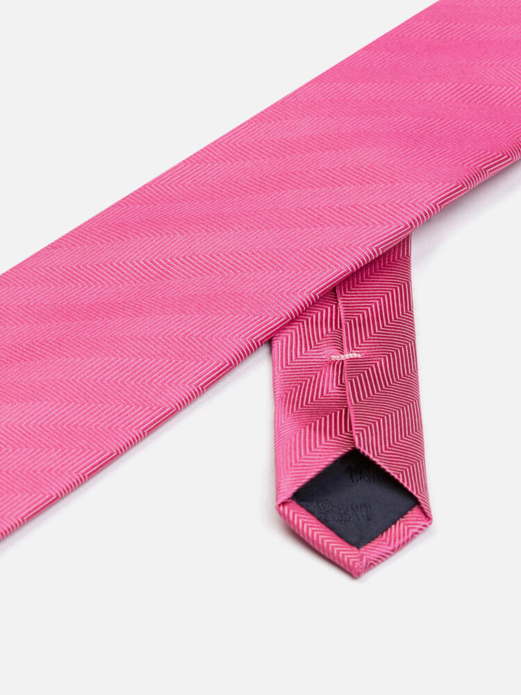 Cravate Jess en chevron de soie bonbon