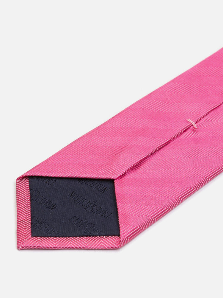 Cravate Jess en chevron de soie bonbon