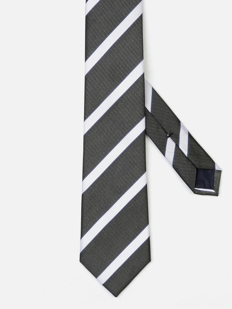 Corbata de seda Liam a rayas caqui