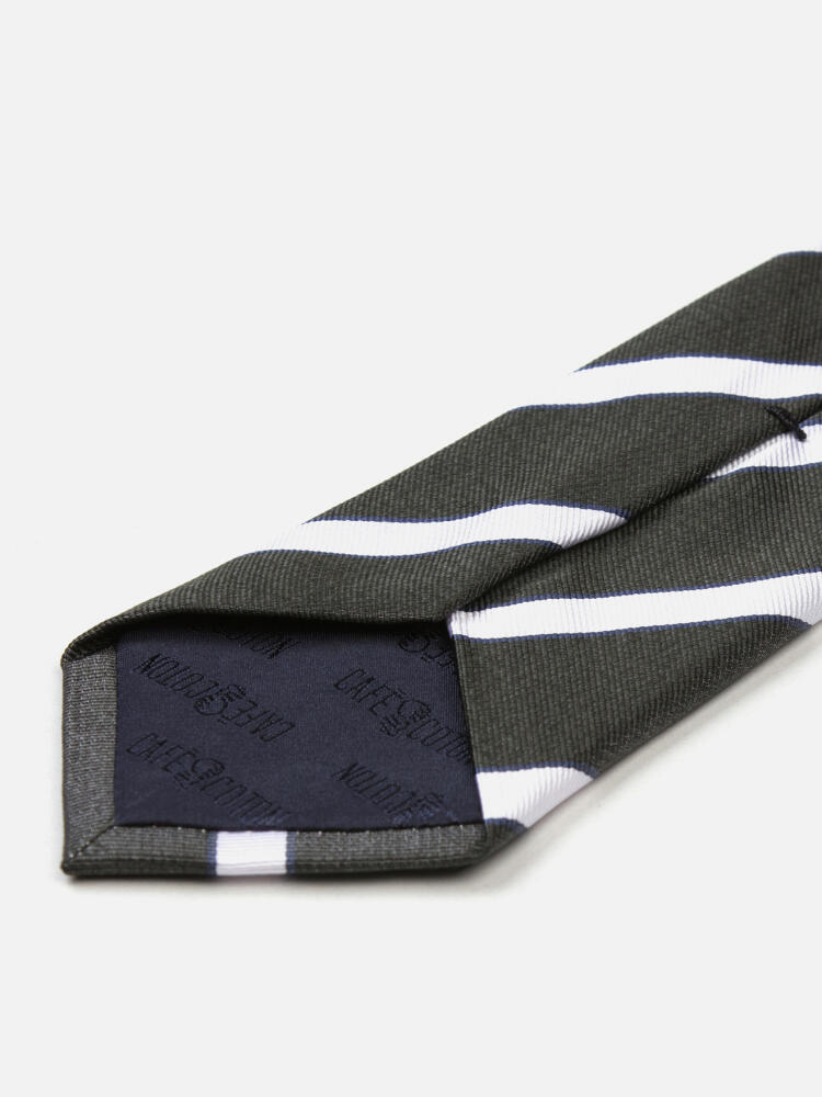 Corbata de seda Liam a rayas caqui