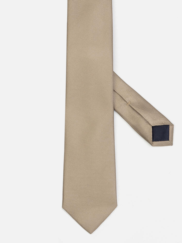 Cravate Marilis en oxford de soie beige