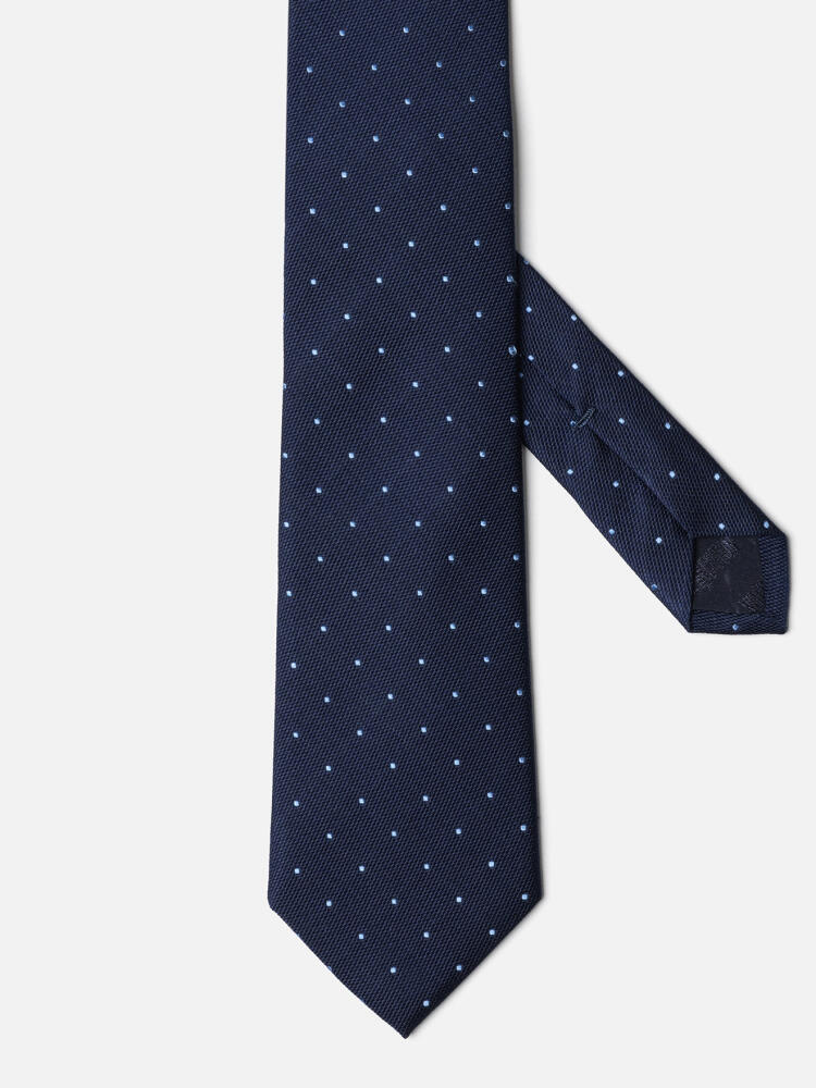 Silk tie with sky polka dots