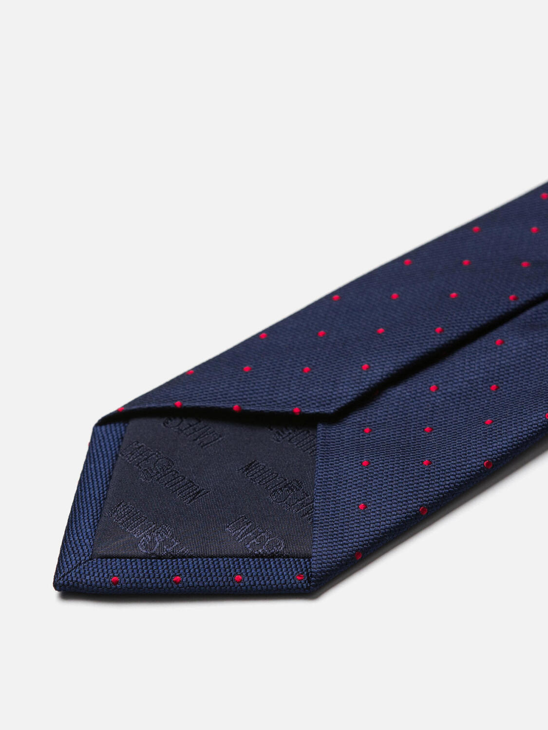 Cravatta in seta a pois rossi