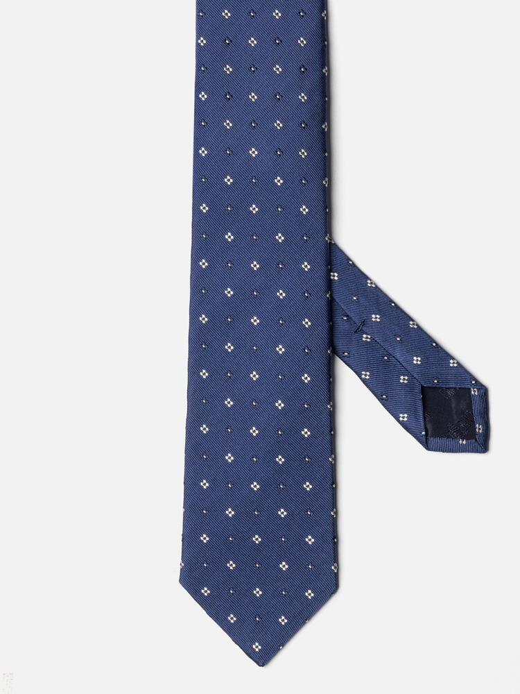 Corbata de seda estampada azul Rick