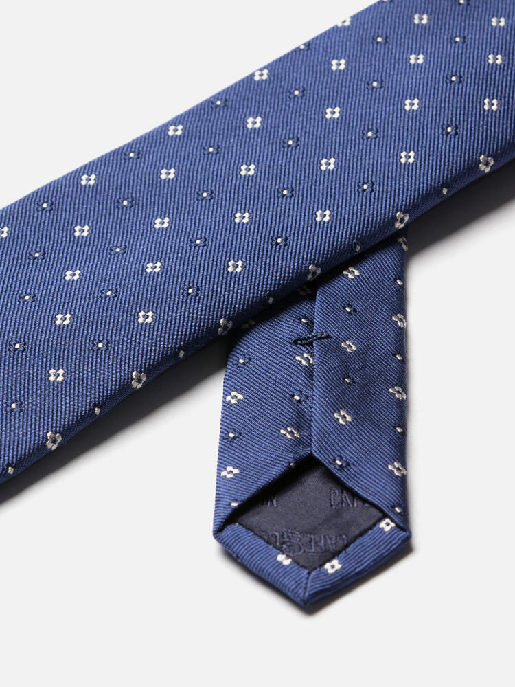 Corbata de seda estampada azul Rick