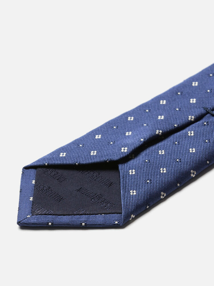 Corbata de seda estampada azul Rick