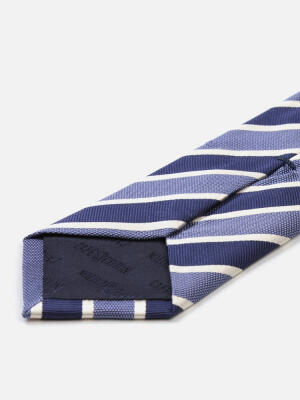 Corbata de seda Ron a rayas azules