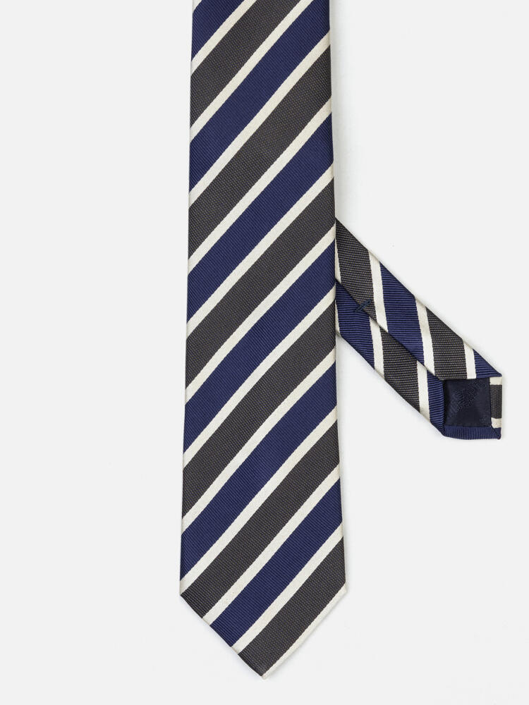 Khaki striped silk Ron tie