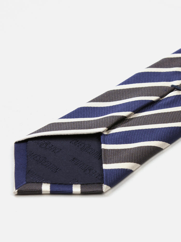 Khaki striped silk Ron tie