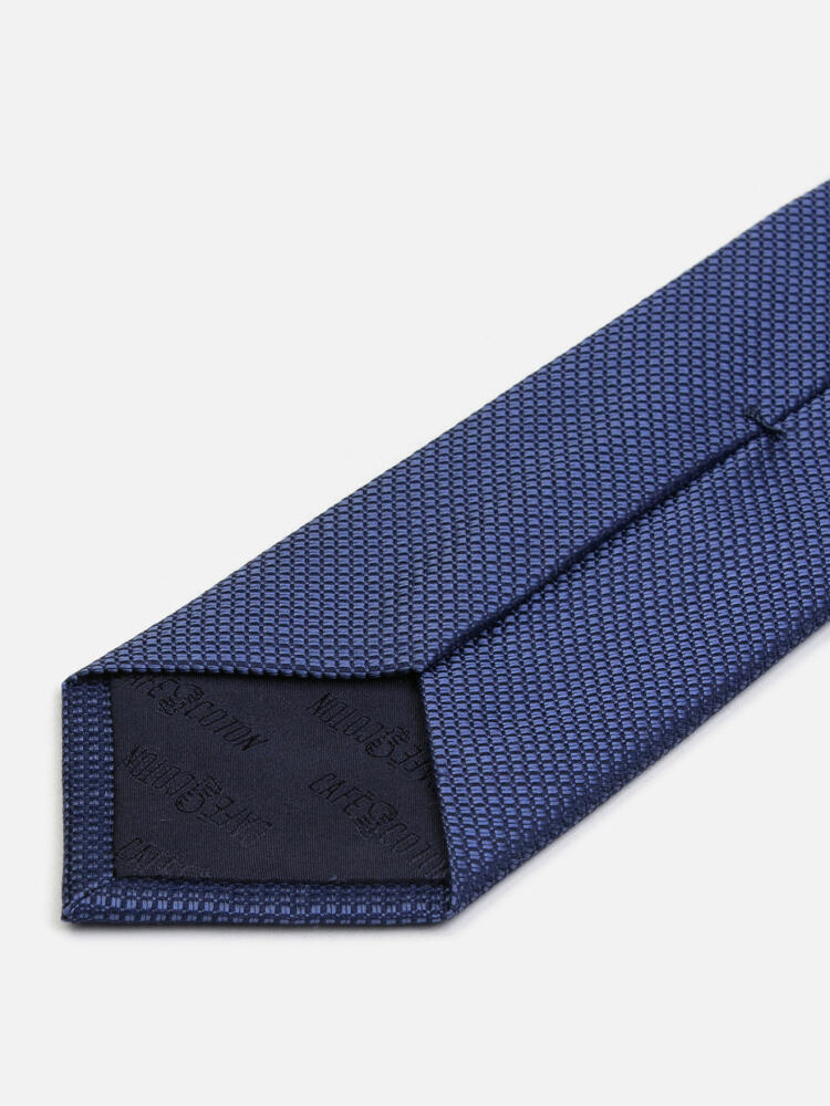 Cravate Rym en soie textur&eacute;e bleu