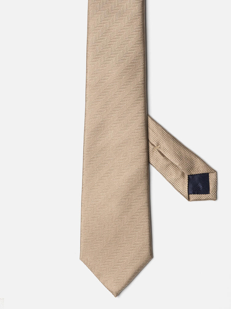 Corbata Silvio de seda beige