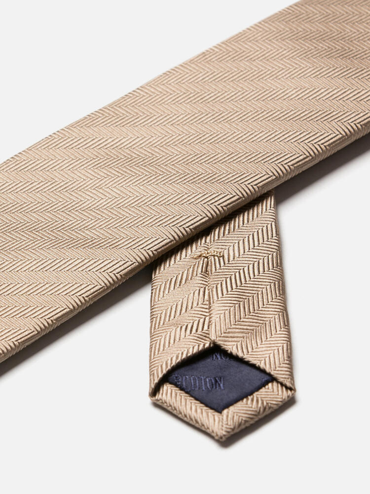 Corbata Silvio de seda beige