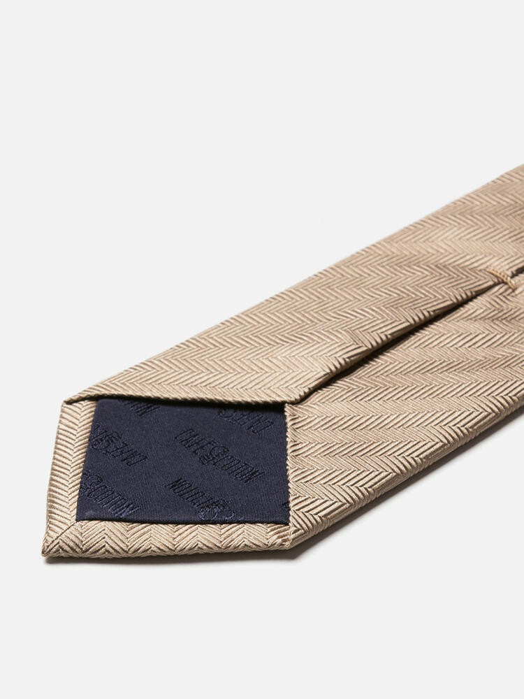 Corbata Silvio de seda beige