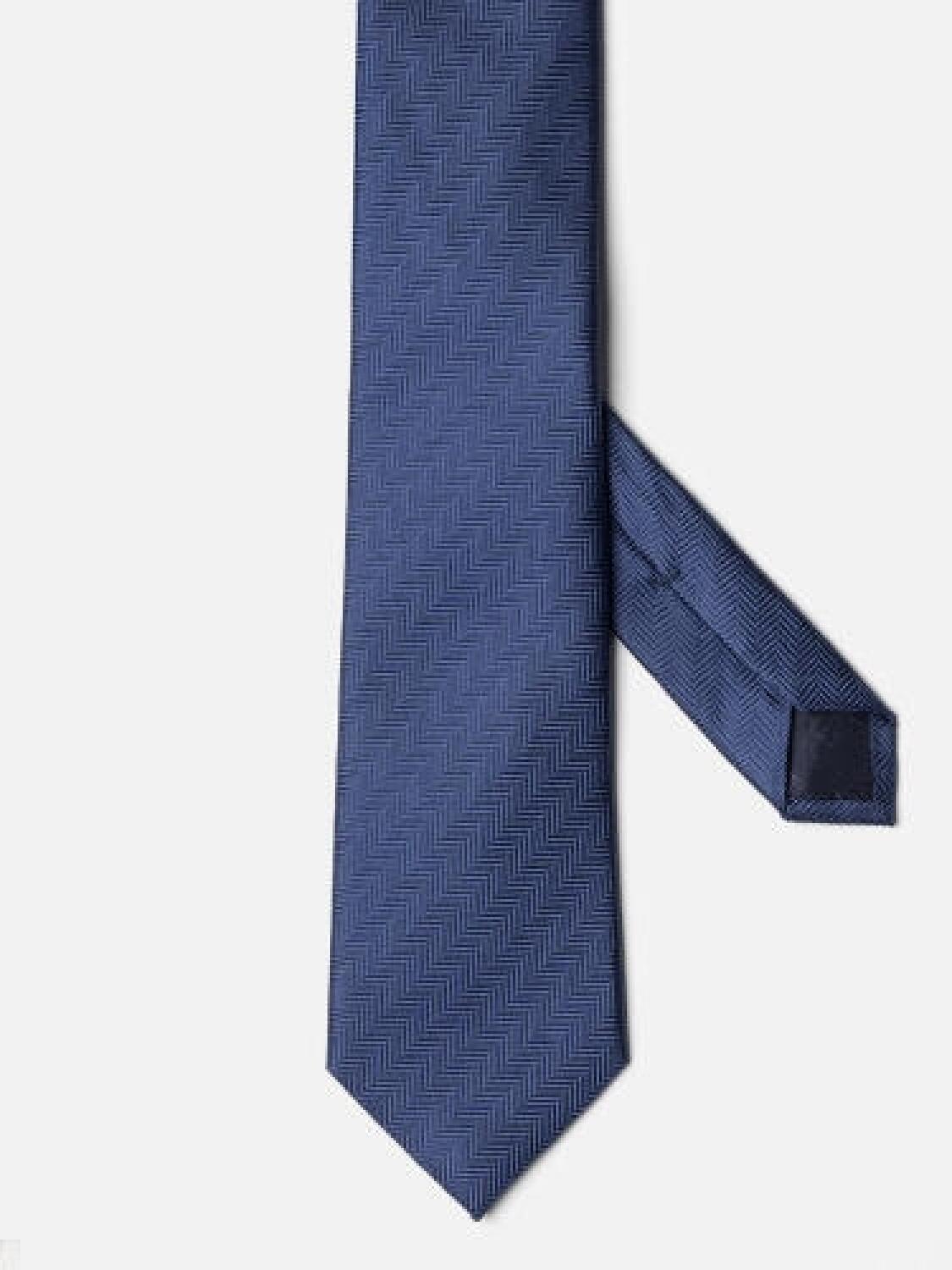 Cravate Silvio en soie bleue