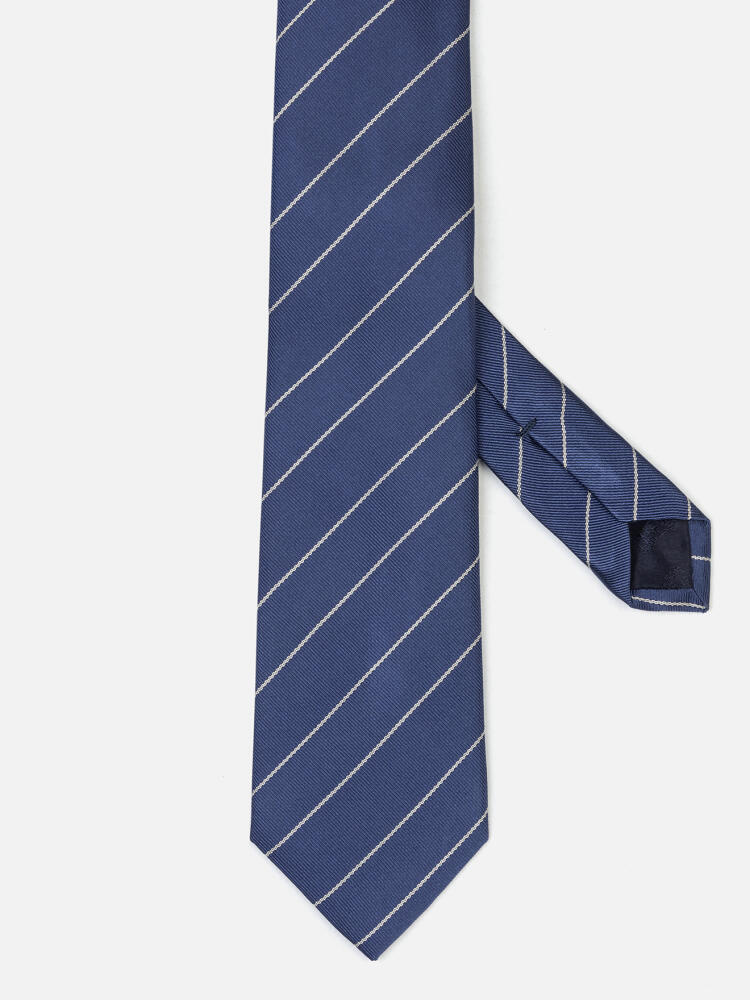 Corbata de seda Sole a rayas azules