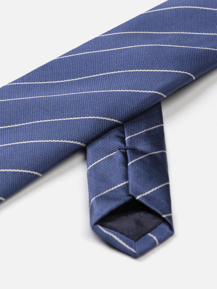 Corbata de seda Sole a rayas azules