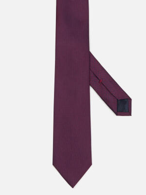 Cravate slim Arthy en micro natt&eacute; de soie rouge