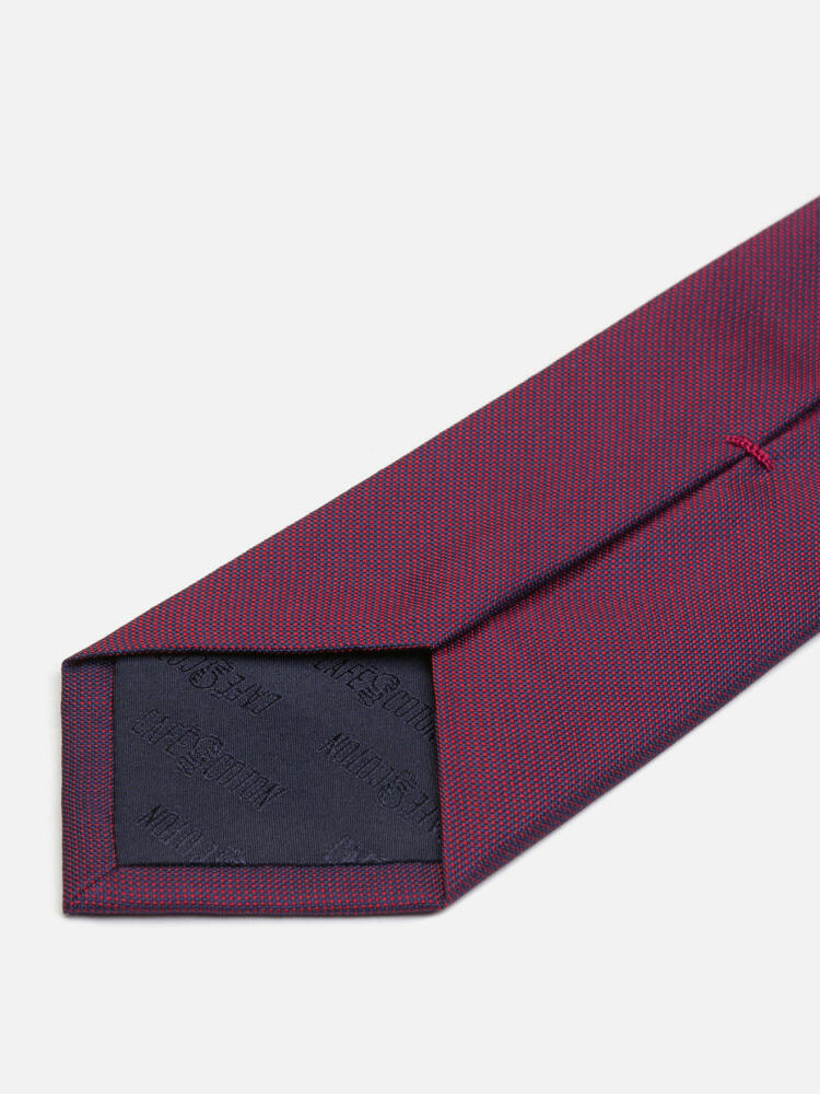Cravate slim Arthy en micro natt&eacute; de soie rouge