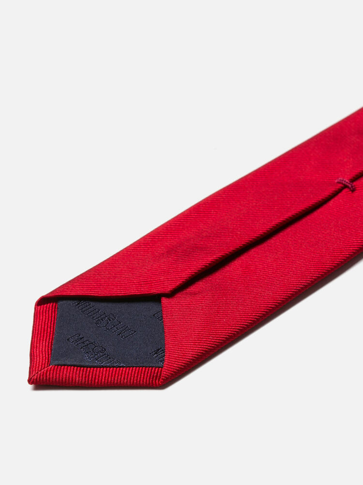 Austin slim tie in red silk