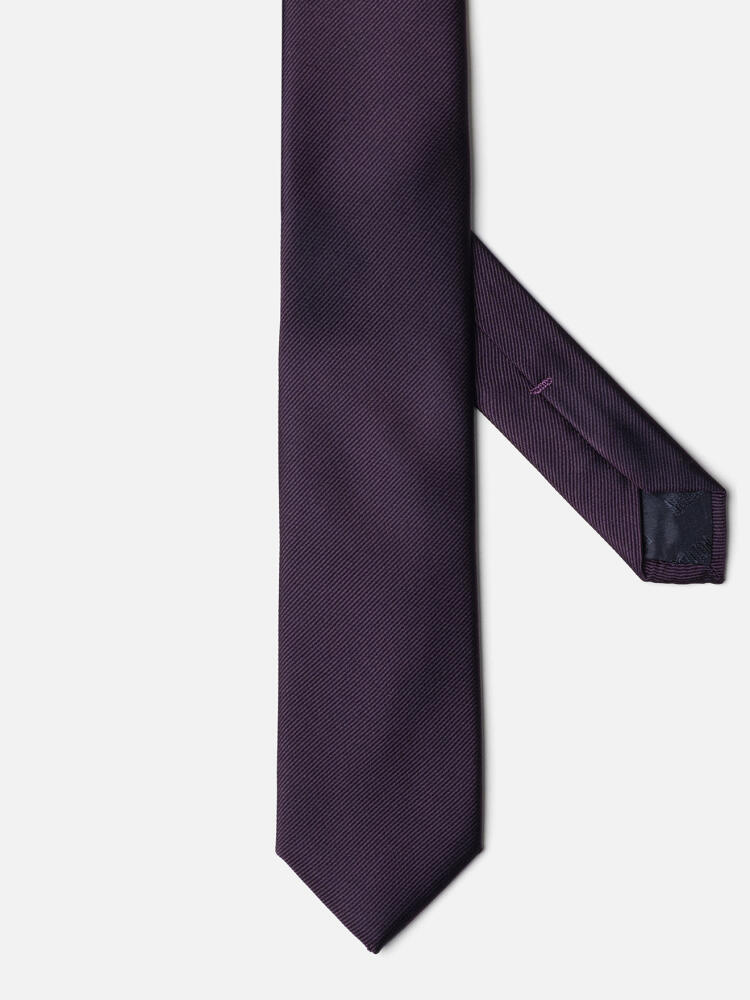 Slim-Fit-Krawatte aus Twill-Seide in Aubergine