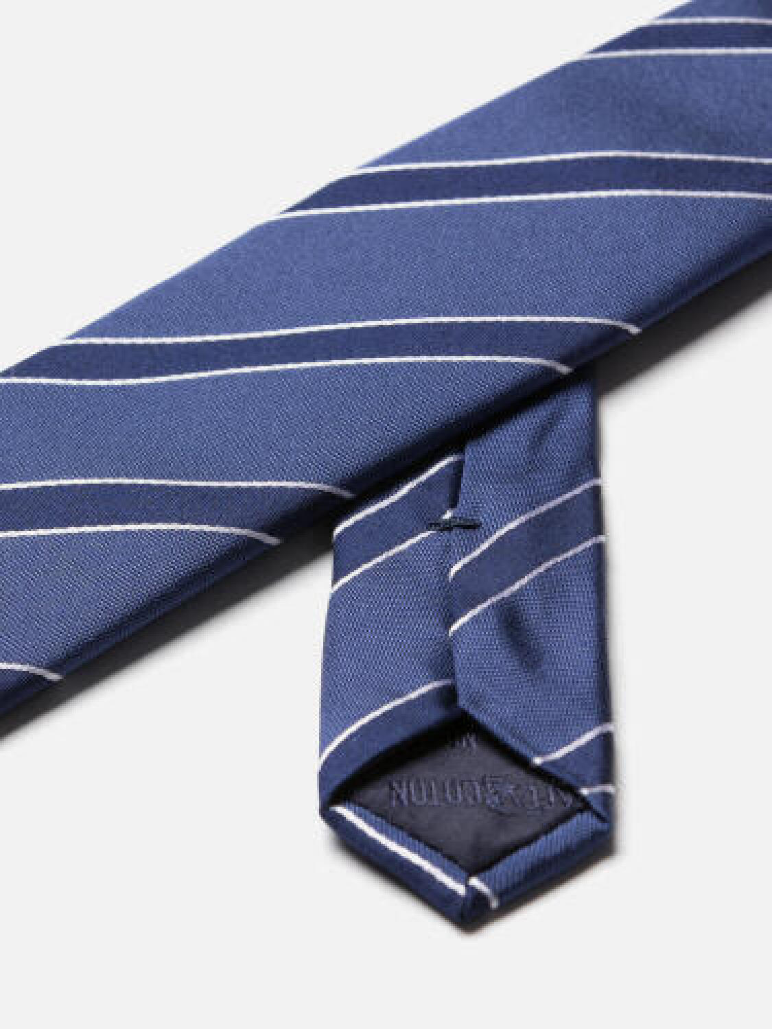 Barney blue navy stripe skinny tie