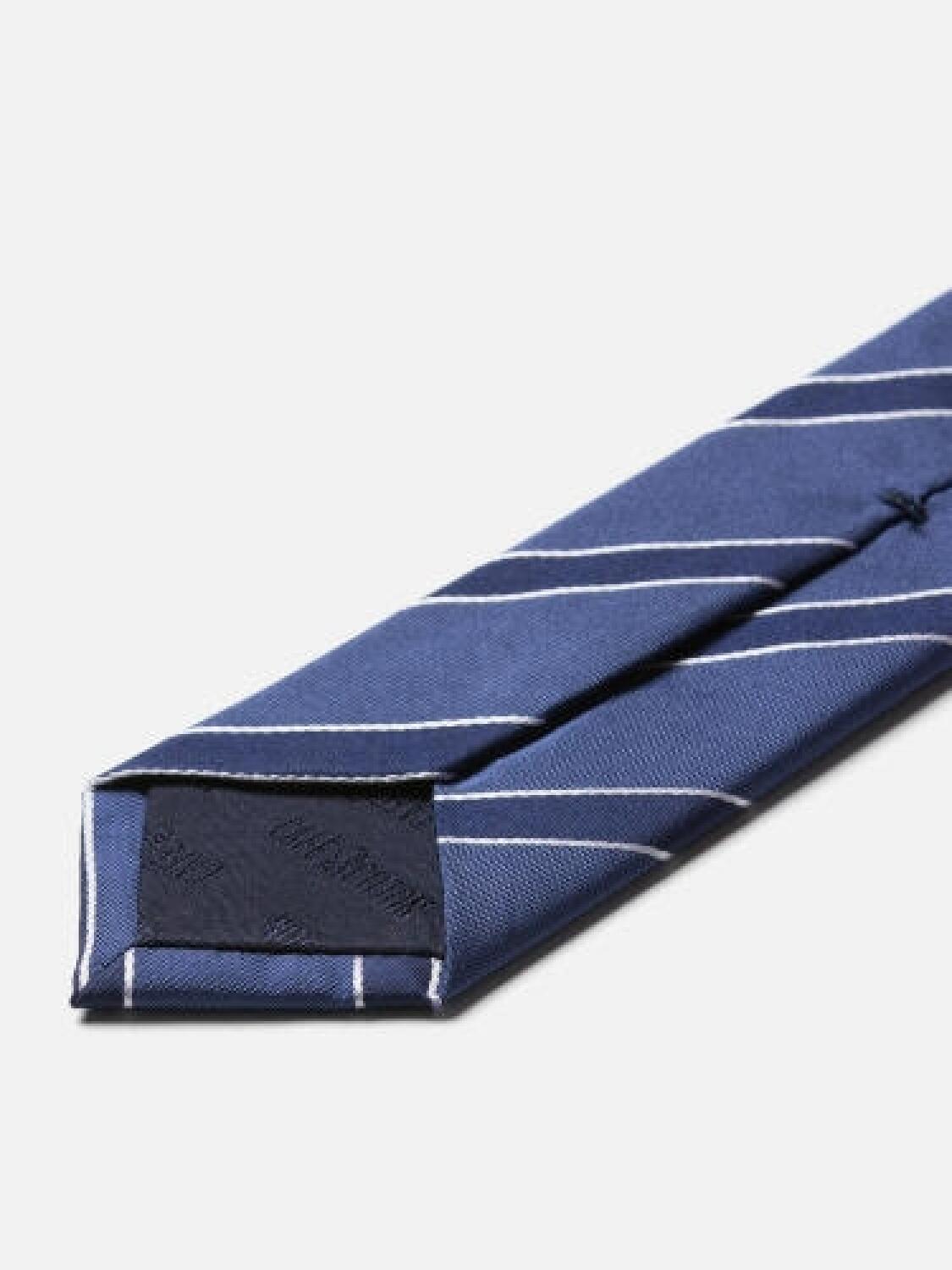 Barney blue navy stripe skinny tie