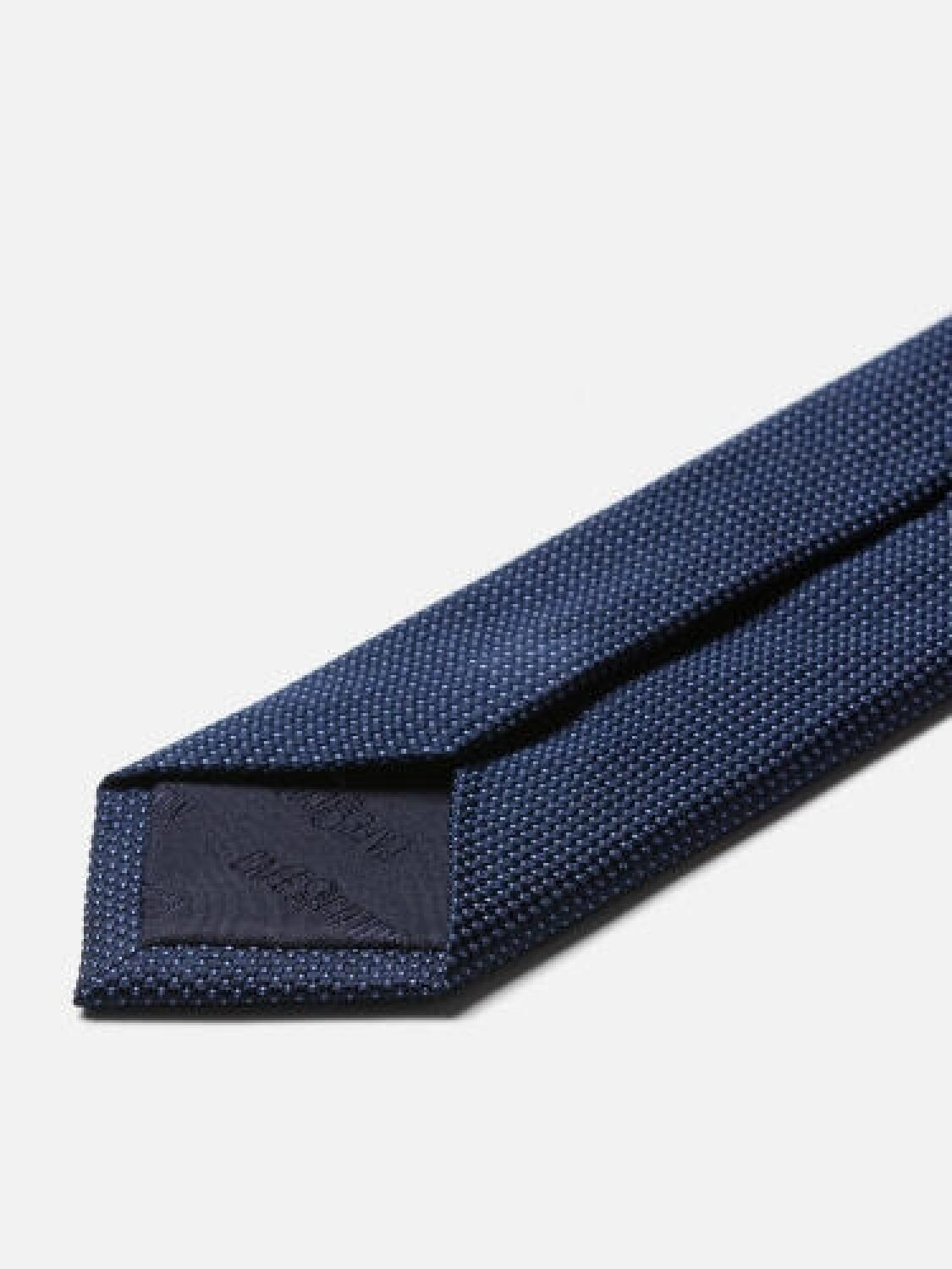 Cravate slim Como marine natt&eacute; ciel