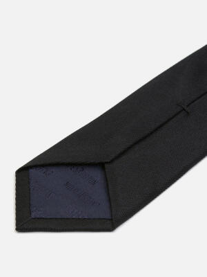 Cravate slim Marilis en oxford de soie noir