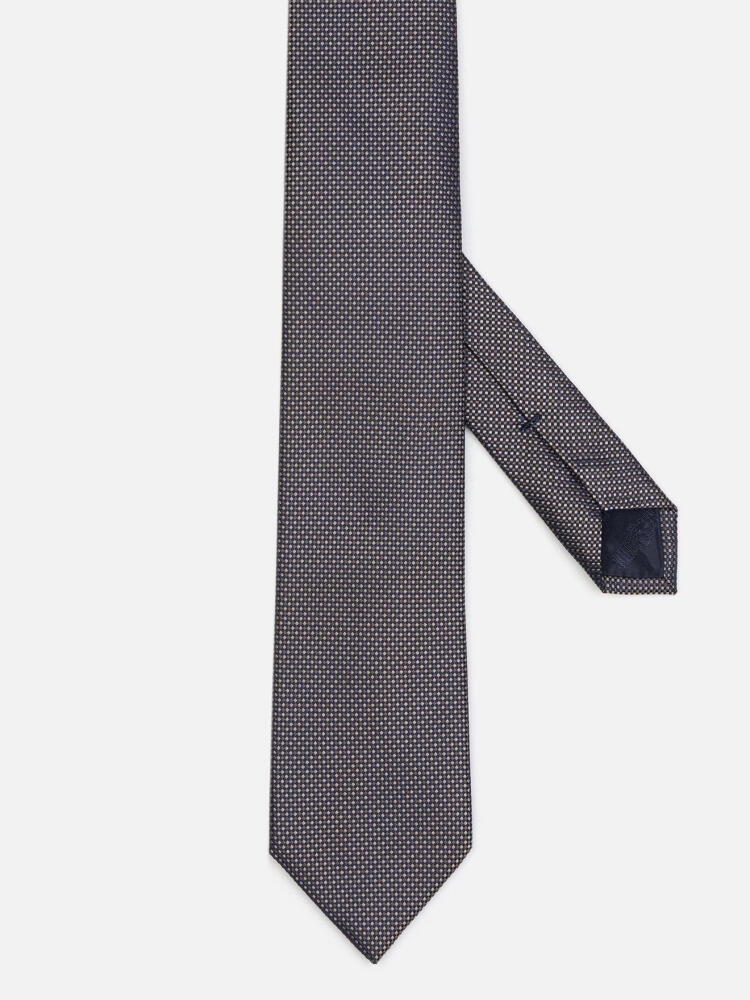 Cravate slim Pierro en natt&eacute; de soie marron