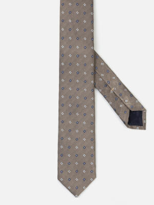 Corbata de seda slim Rick en beige