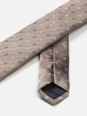 Corbata de seda slim Rick en beige