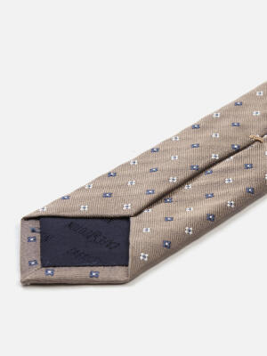 Corbata de seda slim Rick en beige